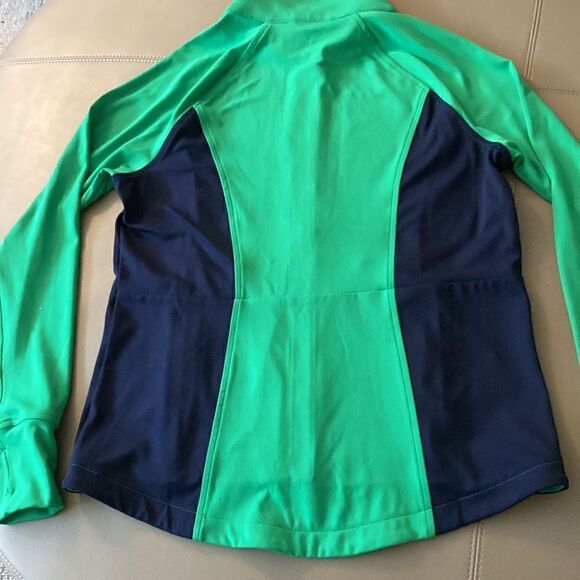 Loft Lou & Grey NWOT Color-block Luvstretch Zip Jacket. Navy/Kelly Green. Size S - Picture 5 of 8